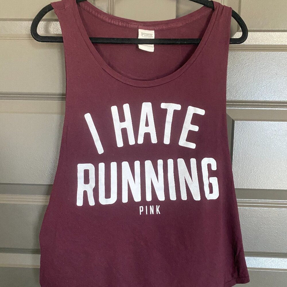 Women's PINK Victoria's Secret graphic Tank Top Sz L